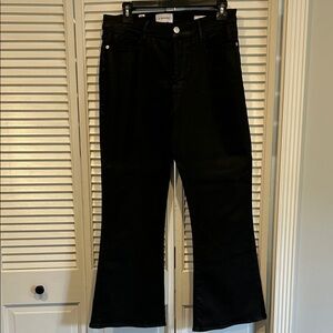 Frame Denim Women's Flare Black Coated Jeans